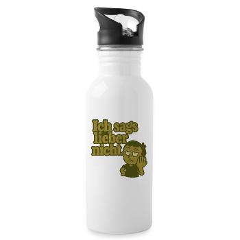 Ich sags lieber nicht Cartoon - Trinkflasche mit integriertem Trinkhalm - Weiß - Rechts