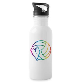 Volleyball Love - Water bottle with straw - white - Right