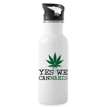 Yes We Cannabis - Water bottle with straw - white - Right