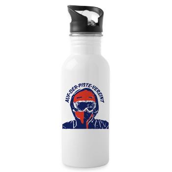 Au der Piste vereint - Logo  - Trinkflasche mit integriertem Trinkhalm - Weiß - Rechts