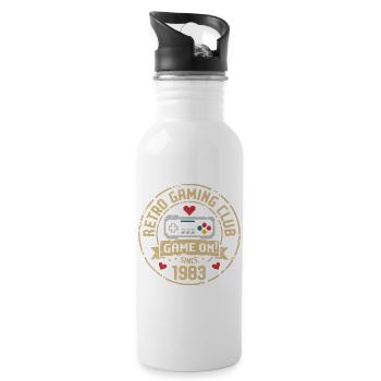 Vintage 1983 Birthday 1983 Gift 1983 - Water bottle with straw - white - Right