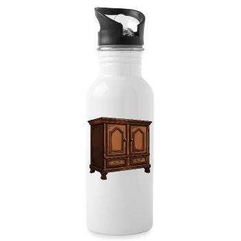 Illustration vintage d’armoire en bois - Gourde avec paille intégrée - blanc - Droite