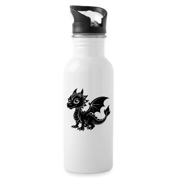 Baby dragon - Water bottle with straw - white - Right