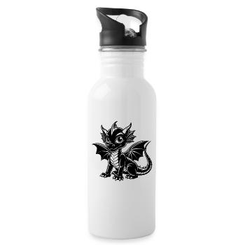 Baby dragon - Water bottle with straw - white - Right