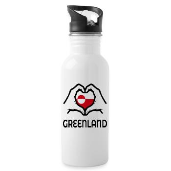 Symbole de l’amour du Groenland - Gourde avec paille intégrée - blanc - Droite