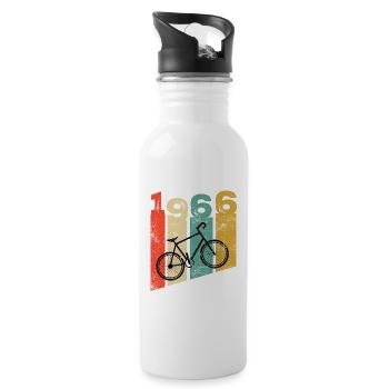Vintage 1966 - Trinkflasche mit integriertem Trinkhalm - Weiß - Rechts