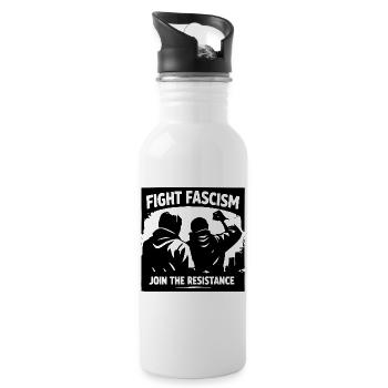 Fight Fascism – Join the Resistance | Antifascism - Water bottle with straw - white - Right