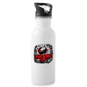 Punk graffitier déformé - Gourde avec paille intégrée - blanc - Droite