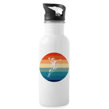 Klassisches Handball Motiv fuer Frauen - Trinkflasche mit integriertem Trinkhalm - Weiß - Rechts