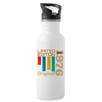Limitierte Originalausgabe 1976 Jubiläum - Trinkflasche mit integriertem Trinkhalm - Weiß - Rechts