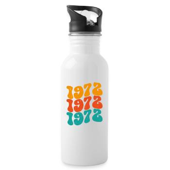 Vintage 1972 - Trinkflasche mit integriertem Trinkhalm - Weiß - Rechts