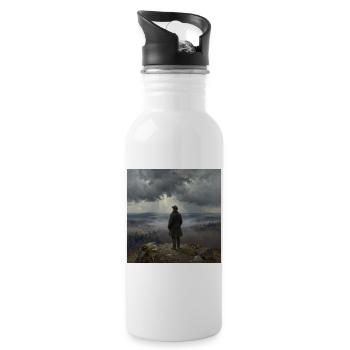View of the Misty Mountains - Water bottle with straw - white - Right