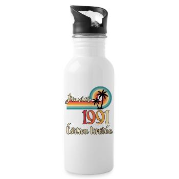 Janvier 1991 – Édition limitée rétro - Gourde avec paille intégrée - blanc - Droite