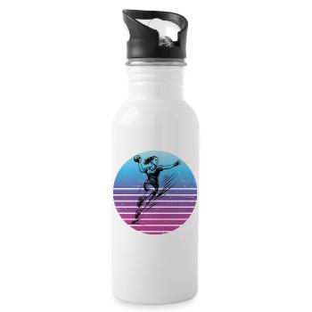 Ein Must Have für echte Handball fuer Frauen - Trinkflasche mit integriertem Trinkhalm - Weiß - Rechts