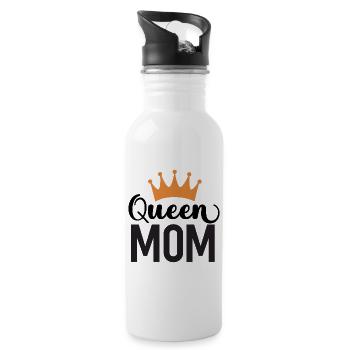 Die Mutter der Königin - Trinkflasche mit integriertem Trinkhalm - Weiß - Rechts