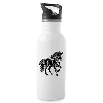 Cheval - Gourde avec paille intégrée - blanc - Droite