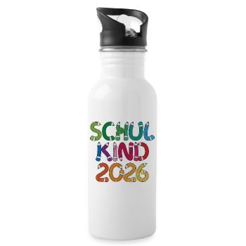 School Child 2026 School Enrollment Back to School - Water bottle with straw - white - Right