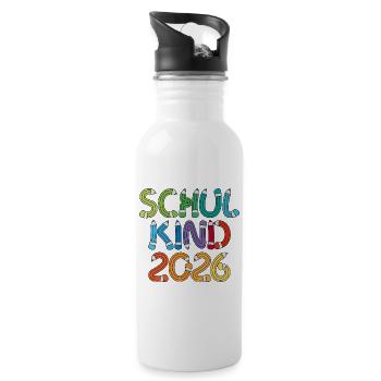 School Child 2026 School Enrollment Back to School - Water bottle with straw - white - Right