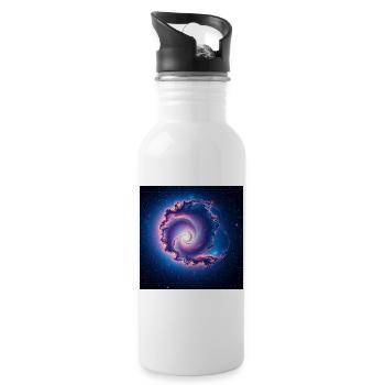 Spirale der Galaxie - Trinkflasche mit integriertem Trinkhalm - Weiß - Rechts
