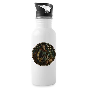 Wikinger Sturmhammer Thor - Trinkflasche mit integriertem Trinkhalm - Weiß - Rechts