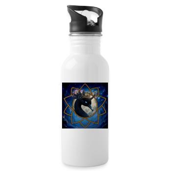 Celestial Quetzal with Crown - Water bottle with straw - white - Right
