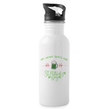 MY HEART BEATS FOR St PATRICK'S DAY - Gourde avec paille intégrée - blanc - Droite