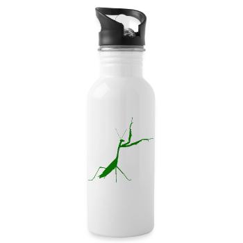 Gottesanbeterin grün - Trinkflasche mit integriertem Trinkhalm - Weiß - Rechts
