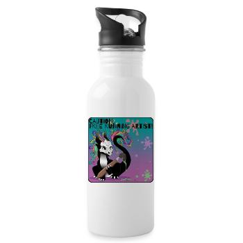 Attention: Freelance Running Artist - Water bottle with straw - white - Right