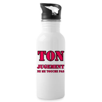 YOUR JUDGMENT DOES NOT AFFECT ME. - Water bottle with straw - white - Right