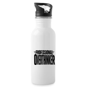 professional Overthinker Bold - Trinkflasche mit integriertem Trinkhalm - Weiß - Rechts