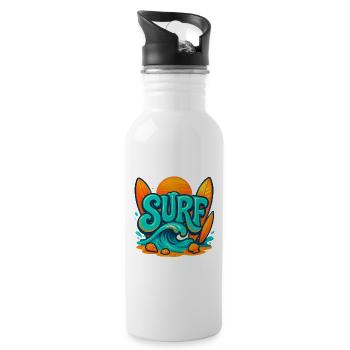 Art des mots Sunset Surf - Gourde avec paille intégrée - blanc - Droite