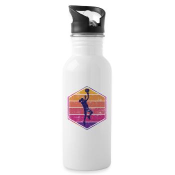 Basketball Spielerin - Trinkflasche mit integriertem Trinkhalm - Weiß - Rechts