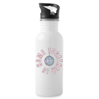 Home Is Where We Are Together - Disco Ball - Trinkflasche mit integriertem Trinkhalm - Weiß - Rechts