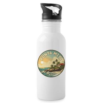 Explore Punta Mita in Mexico - Tropical Paradise - Water bottle with straw - white - Right
