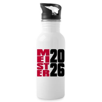 Meister 2026 Meisterschaft - Trinkflasche mit integriertem Trinkhalm - Weiß - Rechts