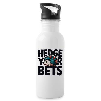 Hedge Your Bets Hedgehog - Water bottle with straw - white - Right