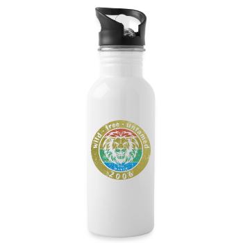Wild, free & untamed since 03/2006 - Water bottle with straw - white - Right