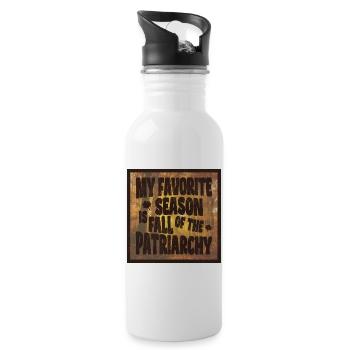 My favorite season is Fall of the Patriarchy - Water bottle with straw - white - Right