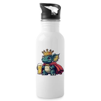 Dinosaure triceratops beer king - Gourde avec paille intégrée - blanc - Droite