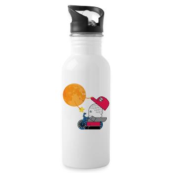 Sun Gift to Rider on Wheels - Water bottle with straw - white - Right