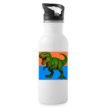 dinosaure - Gourde avec paille intégrée - blanc - Droite