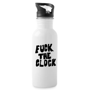 Fuck the clock - Water bottle with straw - white - Right