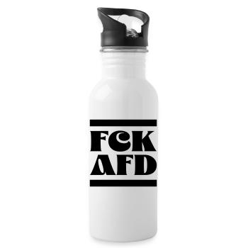 FCK AfD - Water bottle with straw - white - Right
