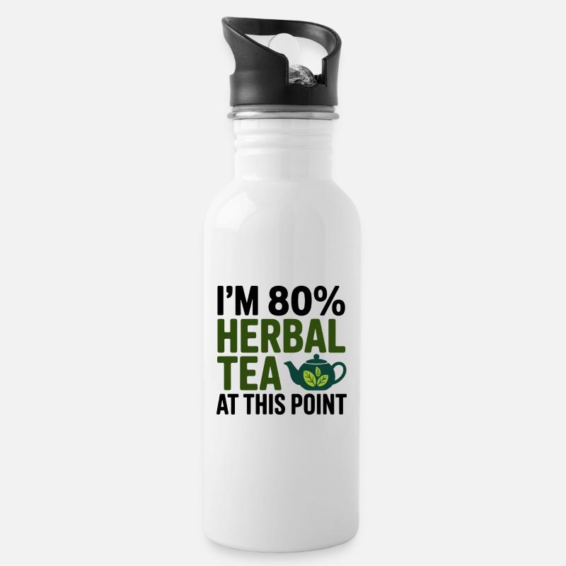 Naturopath I'm 80 Percent Herbal Tea Professional - Water bottle with straw - white