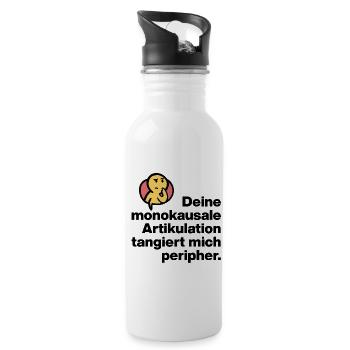 YOUR MONOCAUSAL ARTICULATION, STUPID SARCASM - Water bottle with straw - white - Right