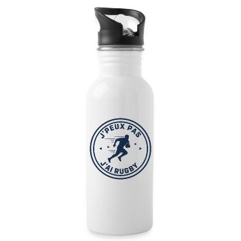 I can't I have rugby - Water bottle with straw - white - Right