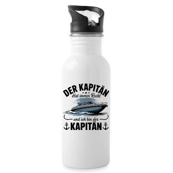 Capitaine de bateau, permis de bateau - Gourde avec paille intégrée - blanc - Droite