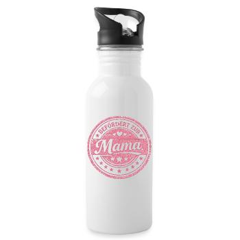 Befördert zur Mama Geschenk - Trinkflasche mit integriertem Trinkhalm - Weiß - Rechts