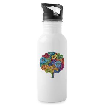 Blooming Coral - Water bottle with straw - white - Right