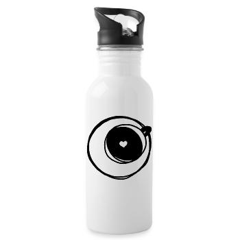 Coffee love - Trinkflasche mit integriertem Trinkhalm - Weiß - Rechts